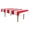 Beistle 54in. x 108in. Red & White Stripes Tablecover - 12 Pack